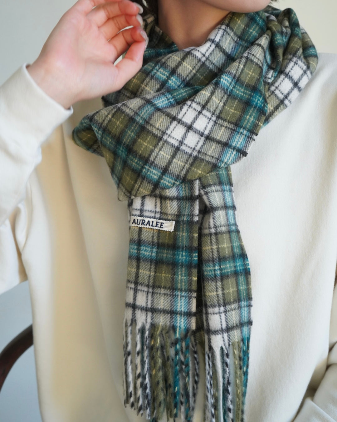 CASHMERE CHECK LONG STOLE