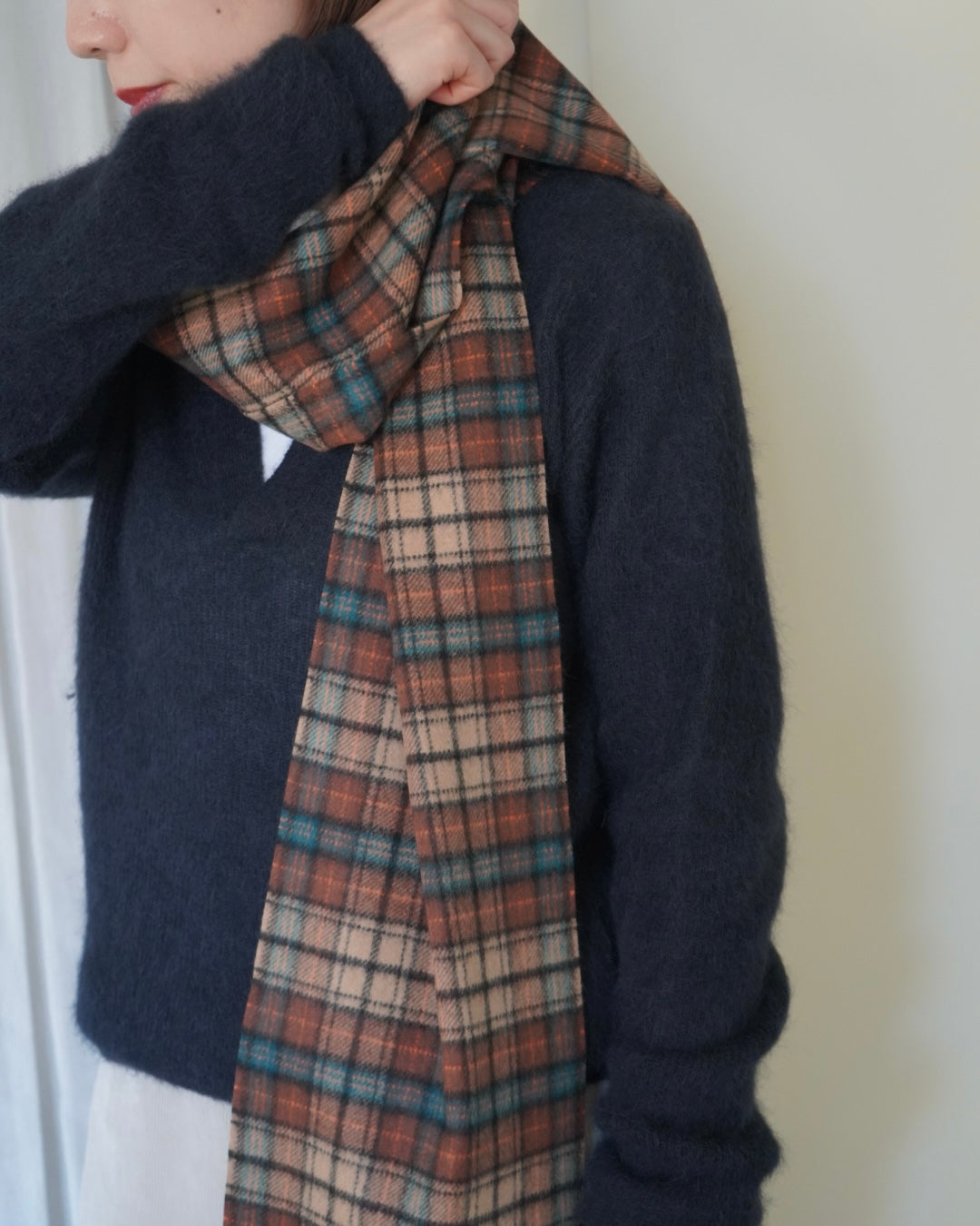 CASHMERE CHECK LONG STOLE