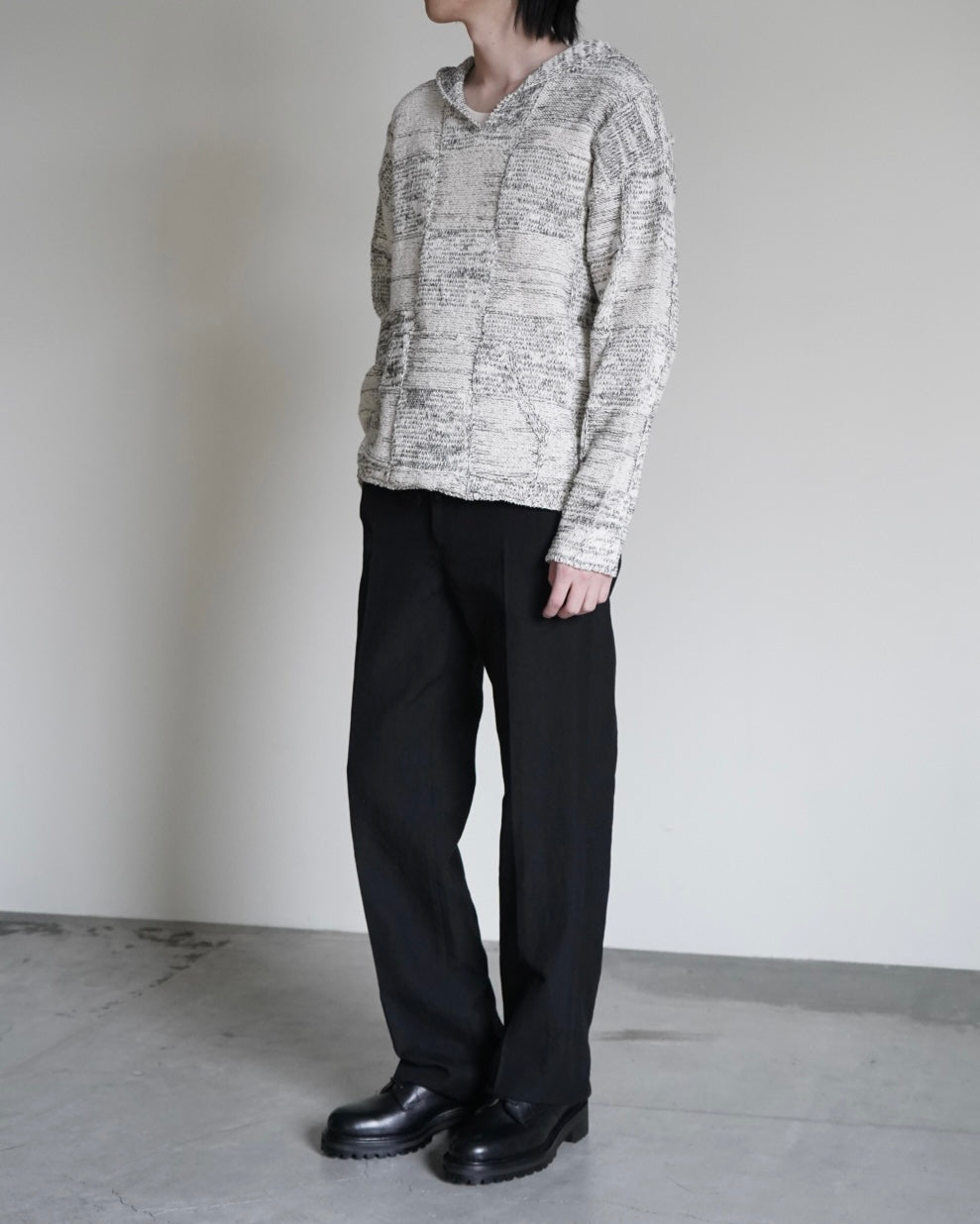 WOOL COTTON LINEN OX DRAWSTRING PANTS