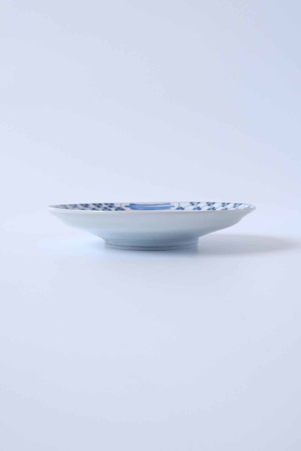 染付沢瀉6寸リム皿