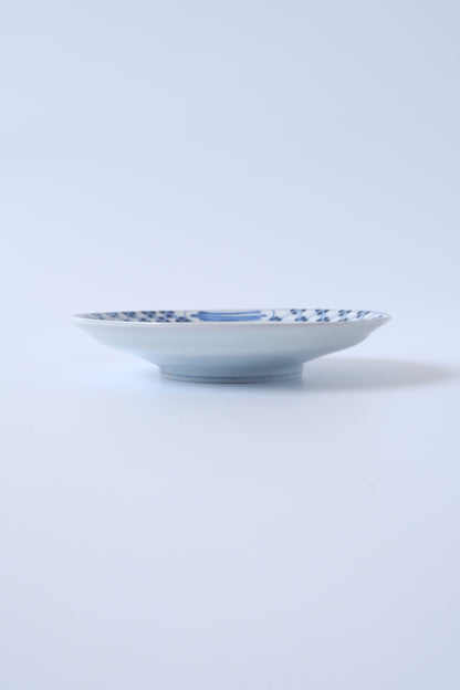 染付沢瀉6寸リム皿