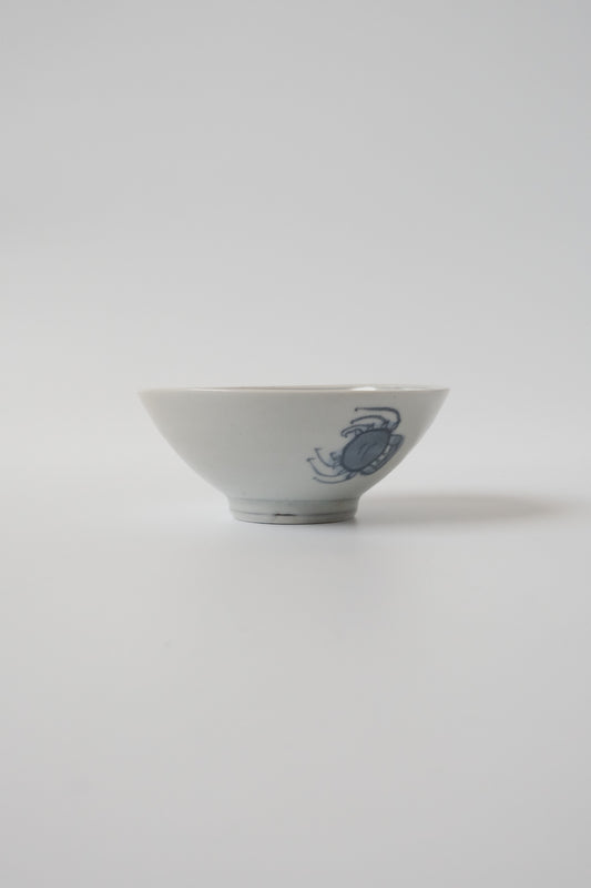 染付蟹ご飯茶碗
