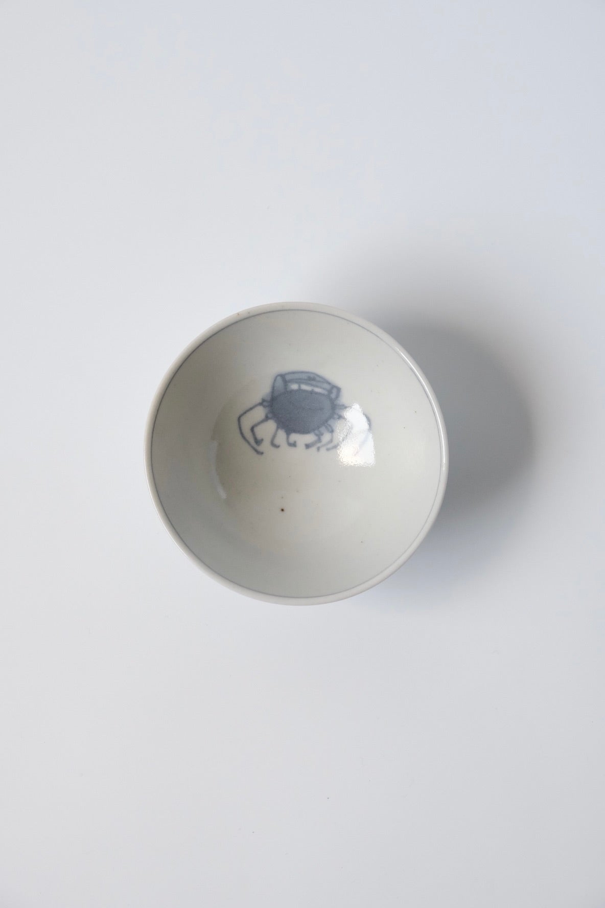 染付蟹ご飯茶碗