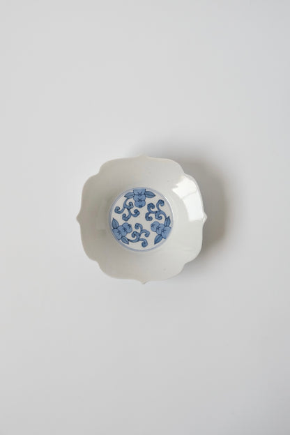 染付橘稜花5寸皿