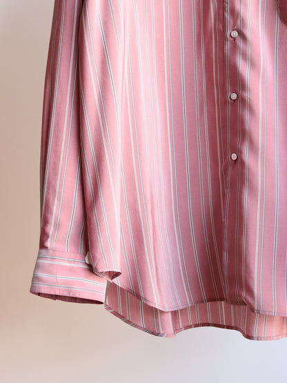 SHIRT137 ALF SILK Wine stripe