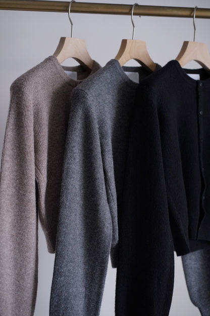 SUPER FINE WOOL MILLED KNIT MINI CARDIGAN