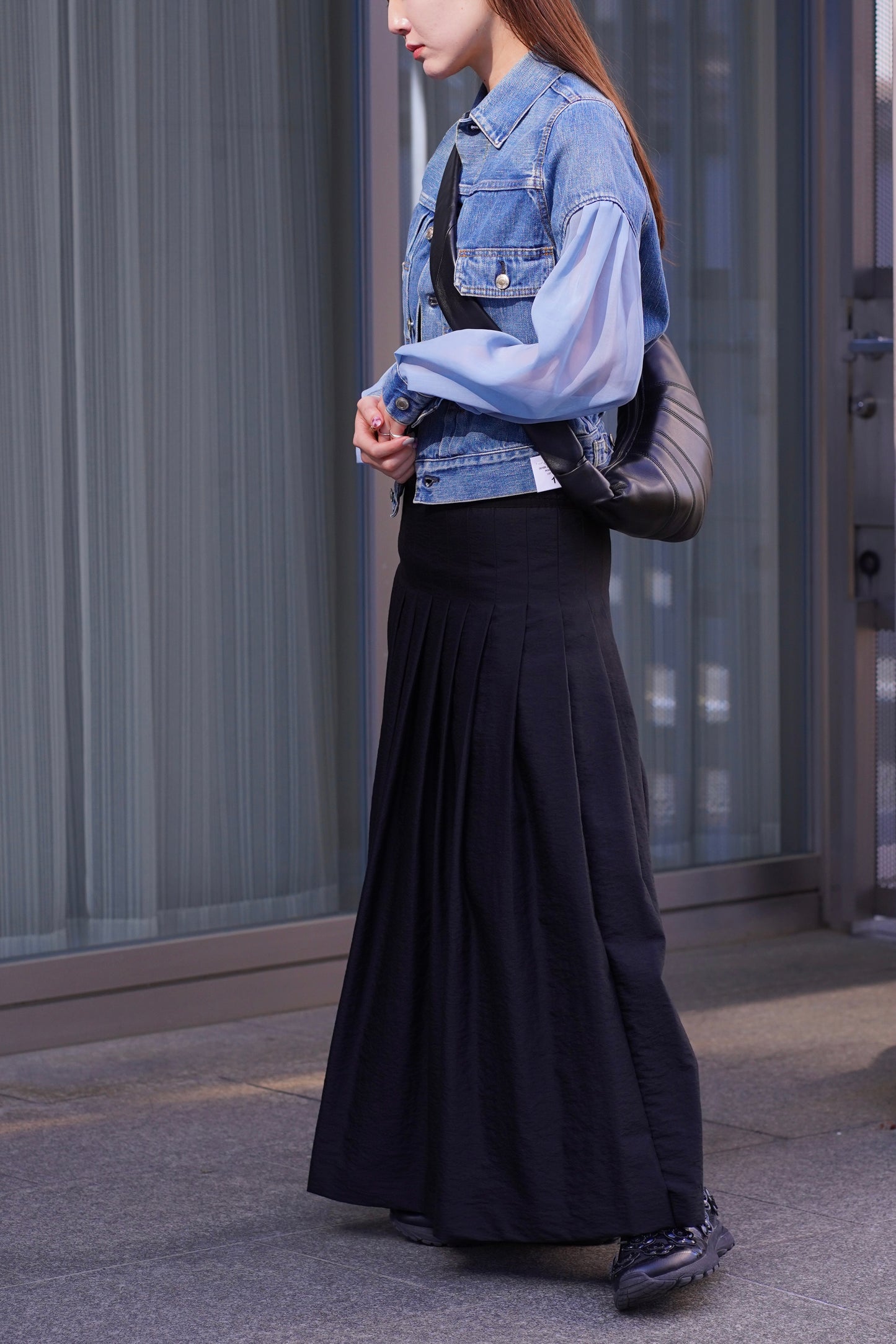 PLEATED MAXI SKIRT