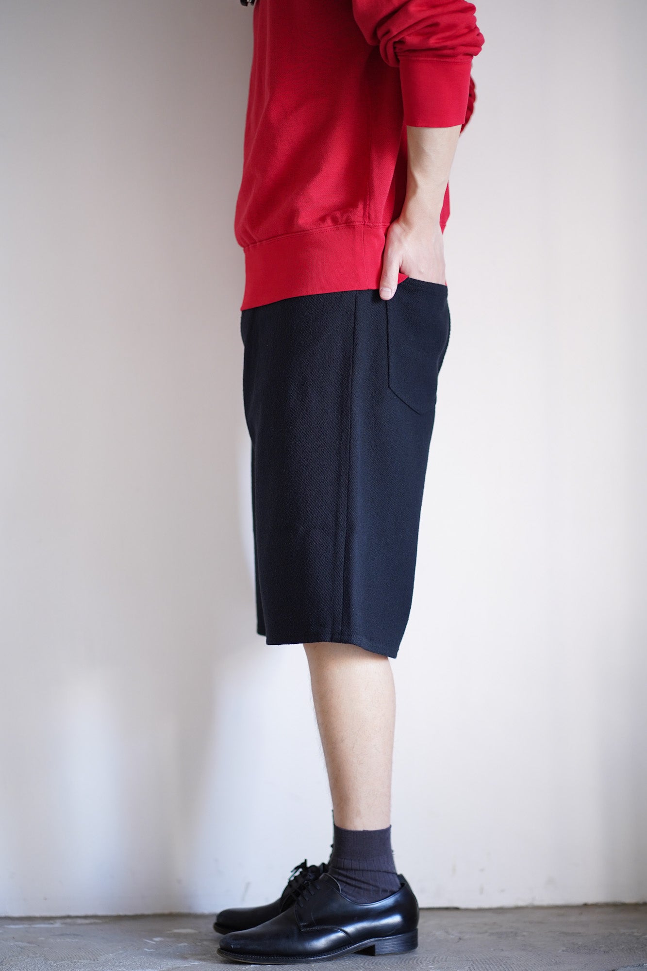 SILK NEP DENIM 5P WIDE SHORTS