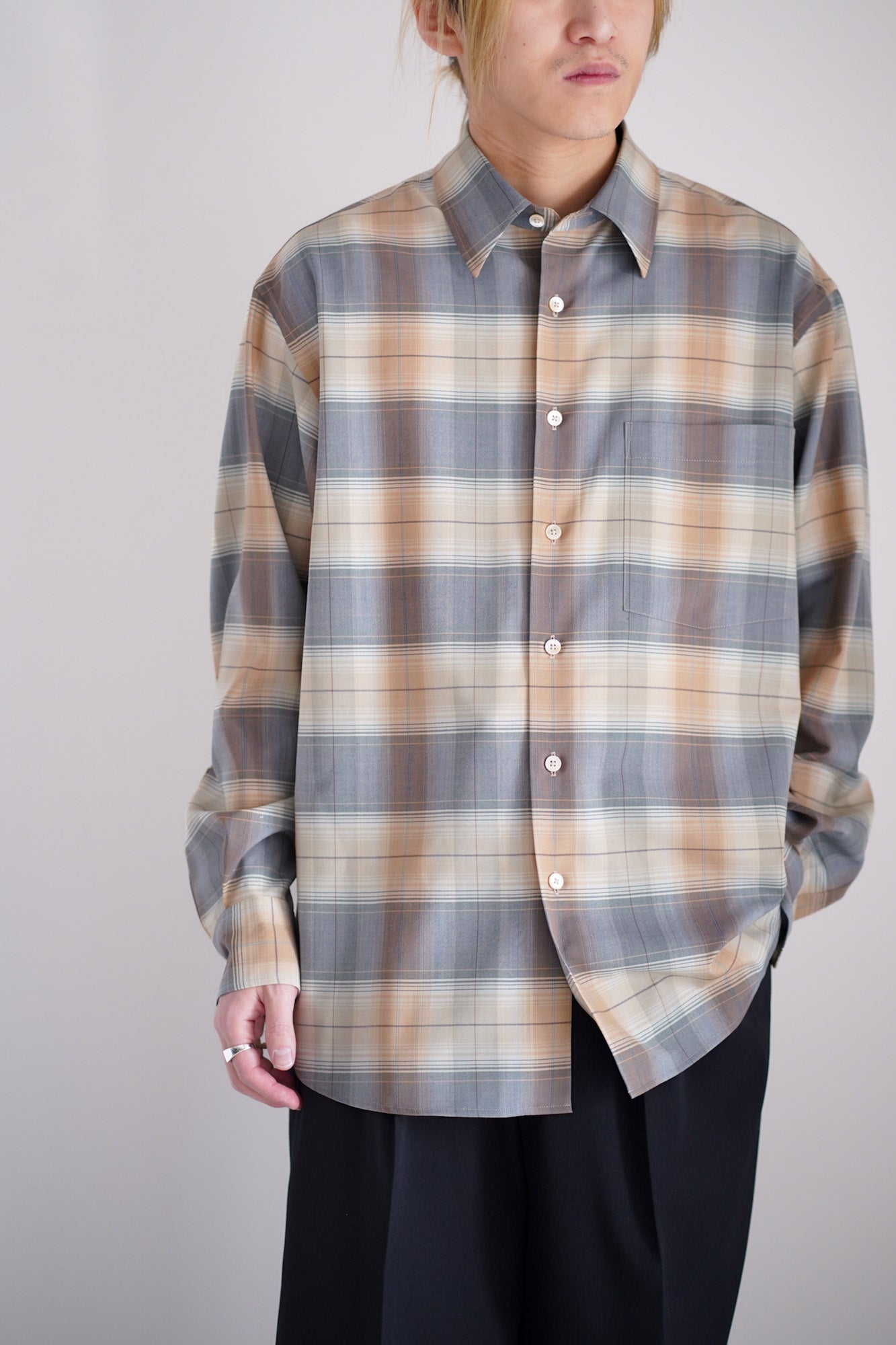 SUPER LIGHT WOOL CHECK SHIRT