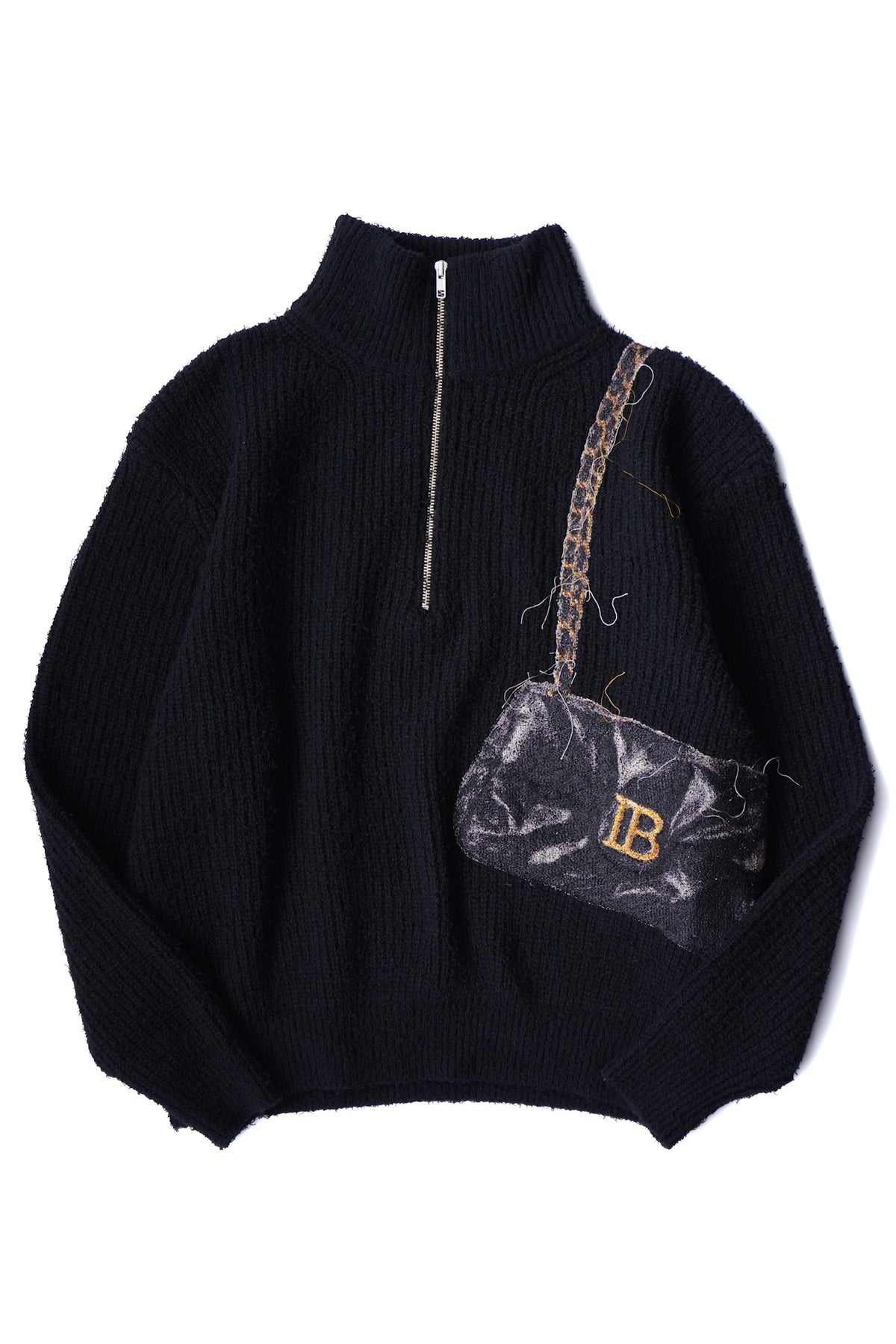 TROMPE L’OEIL EMBROIDERY HALF ZIP KNIT
