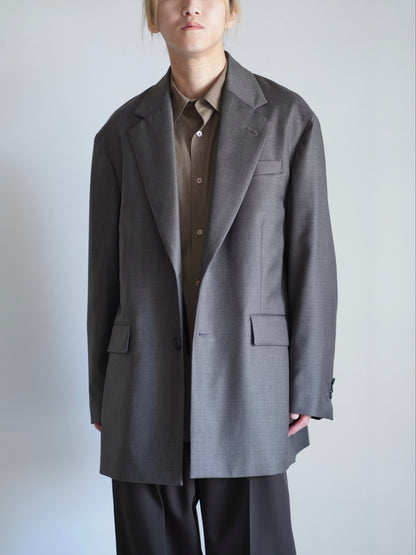EXTRA FINE WOOL OVERSIZED SINGLE BREAST LONG JACKET
