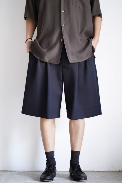 WOOL KERSEY WIDE EASY SHORT TROUSERS