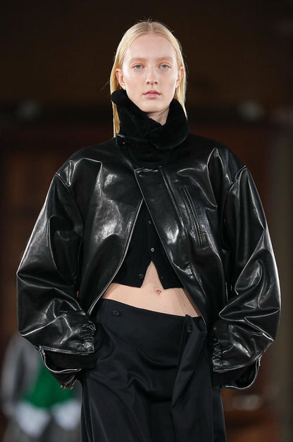 MOUTON COLLAR CALF ZIP JACKET