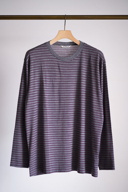 SOFT SMOOTH WOOL STRIPE JERSEY L/S TEE