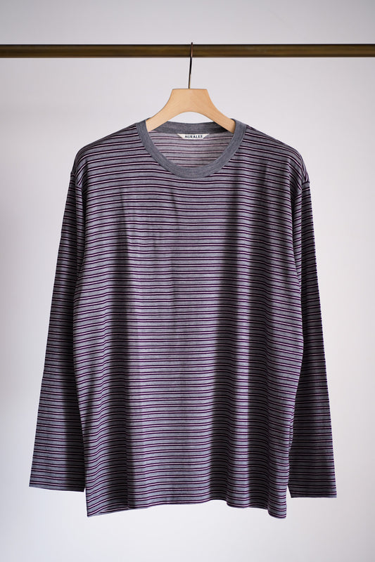 SOFT SMOOTH WOOL STRIPE JERSEY L/S TEE