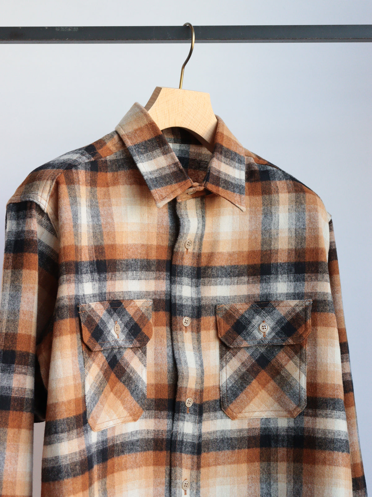 US2583 / LONG SLEEVE WOOL CHECK SHIRT