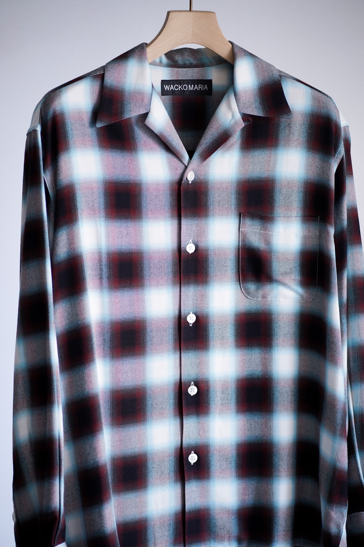 OMBRE CHECK OPEN COLLAR SHIRT L/S ( TYPE-3 )