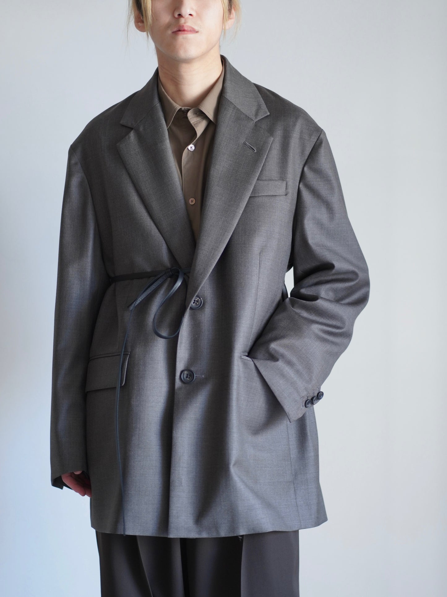 EXTRA FINE WOOL OVERSIZED SINGLE BREAST LONG JACKET