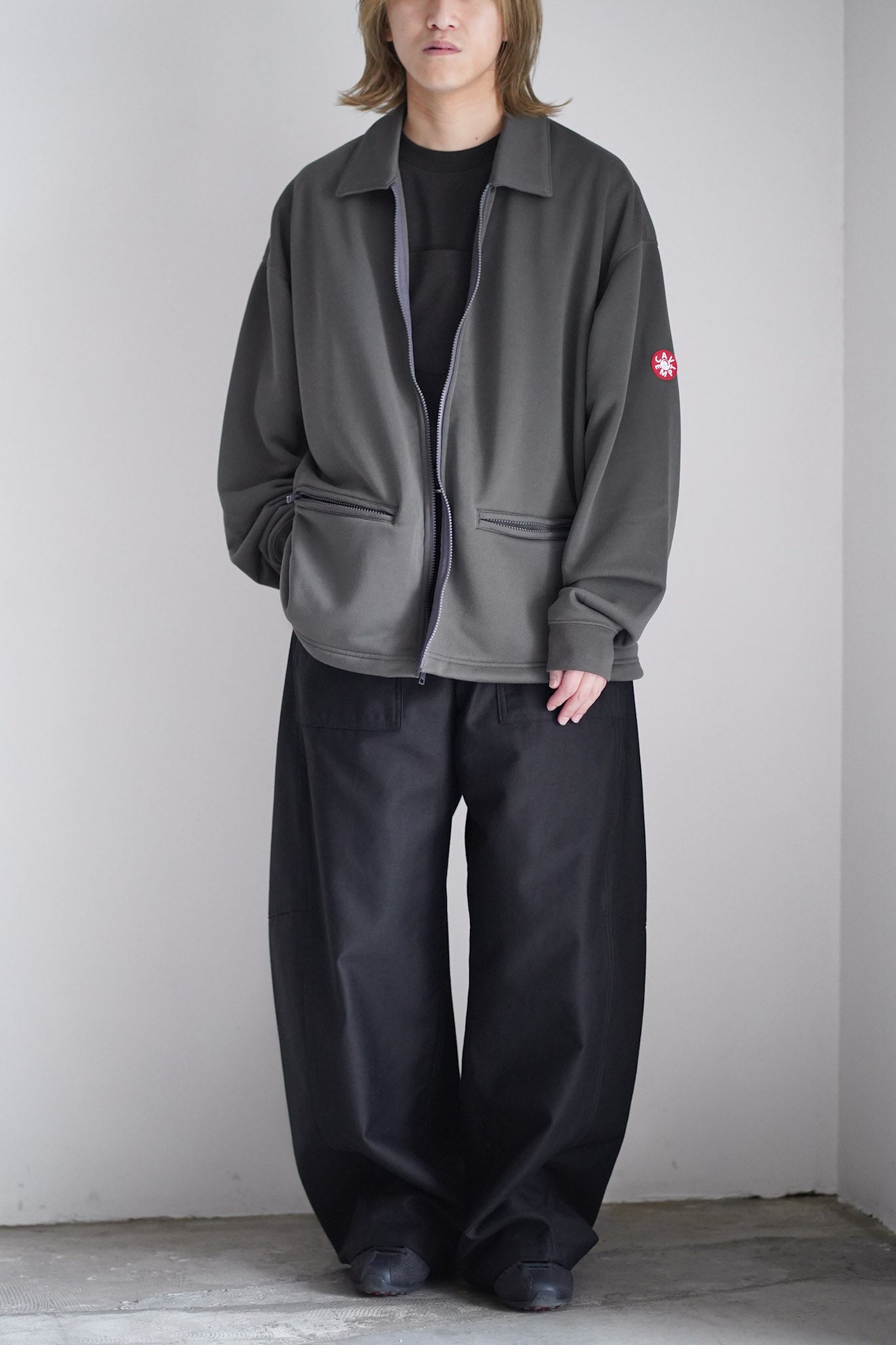 PE JERSEY COLLARED ZIP UP