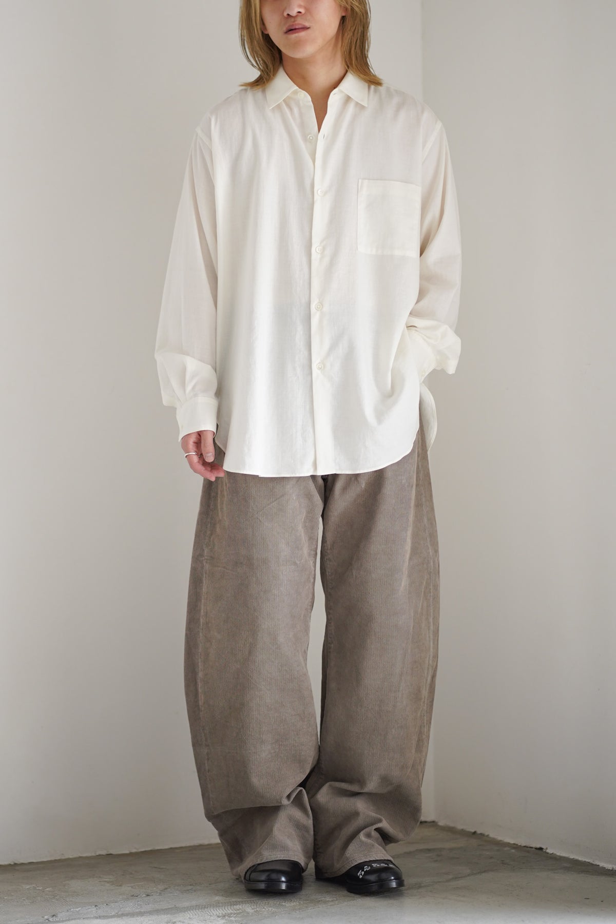 COTTON SILK OVERSIZED LS SHIRT