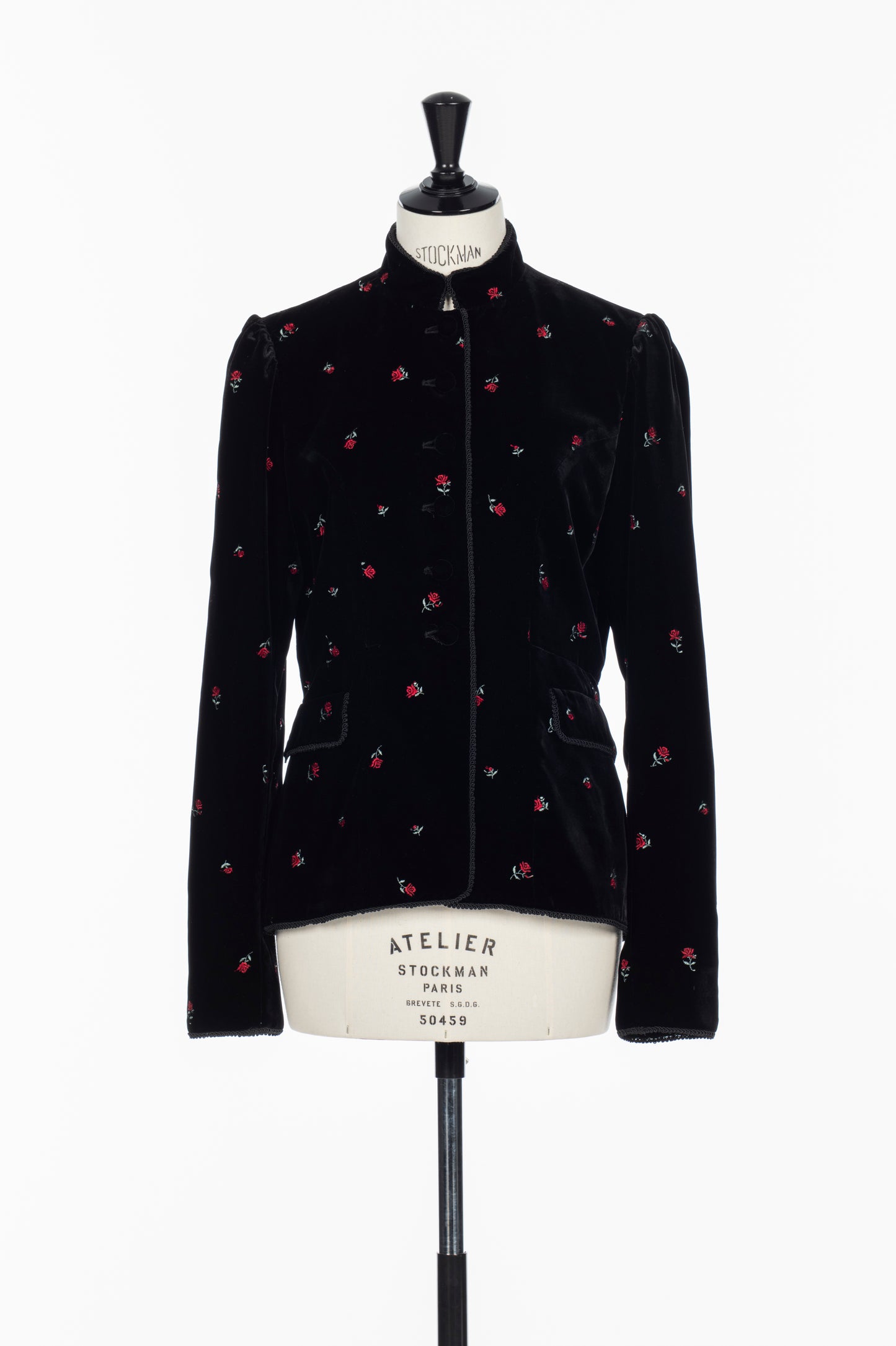 ROSE EMBROIDERED VELVET JACKET
