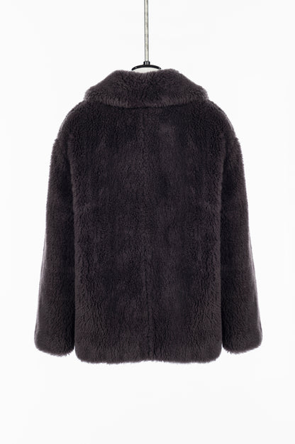 WOOL BOA WIDE COLLAR COAT