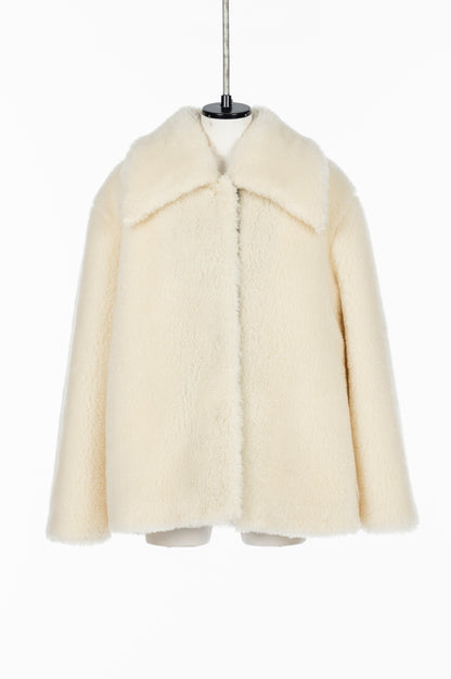WOOL BOA WIDE COLLAR COAT