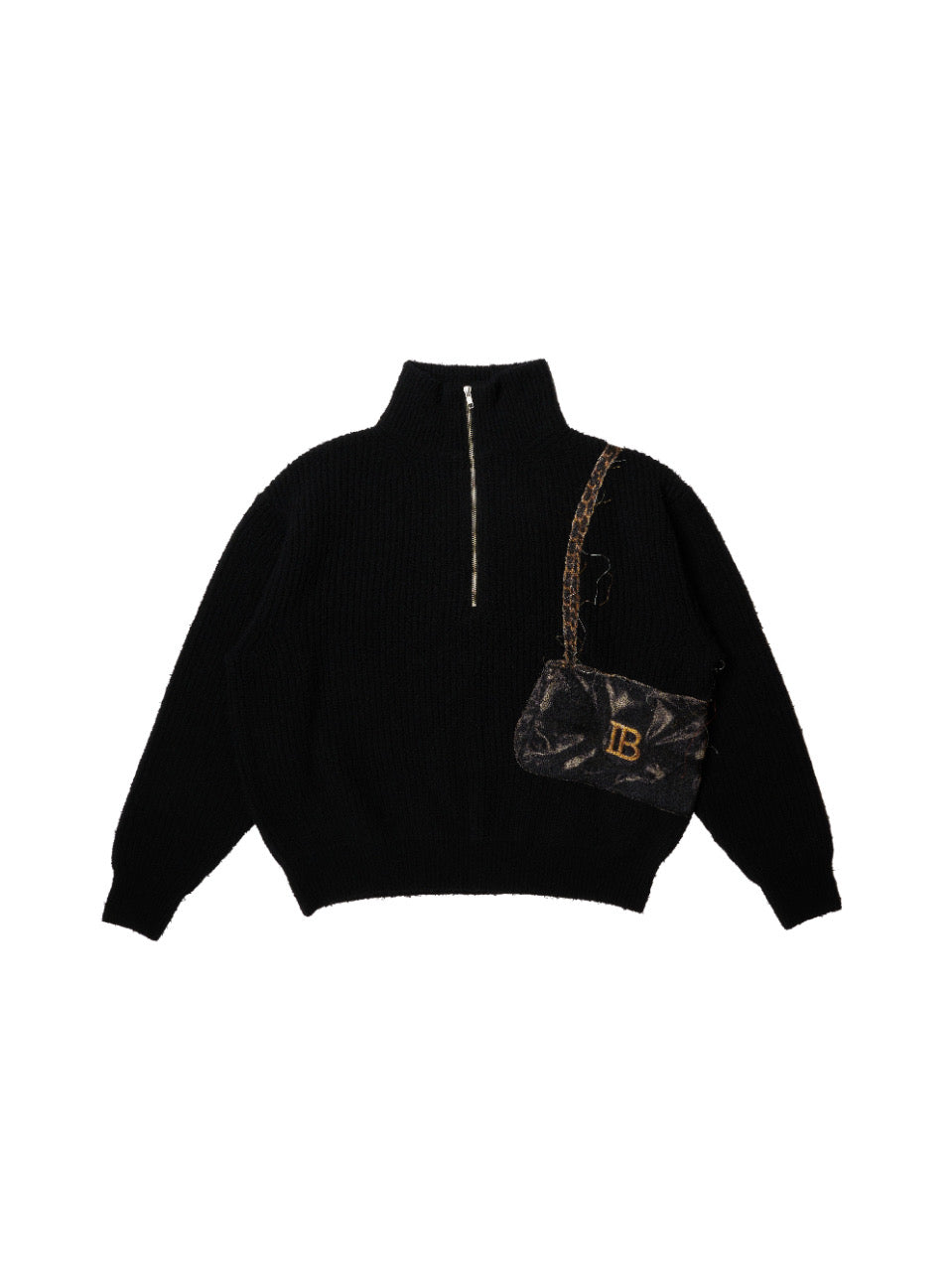 TROMPE L’OEIL EMBROIDERY HALF ZIP KNIT