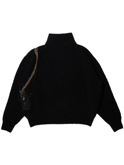 TROMPE L’OEIL EMBROIDERY HALF ZIP KNIT