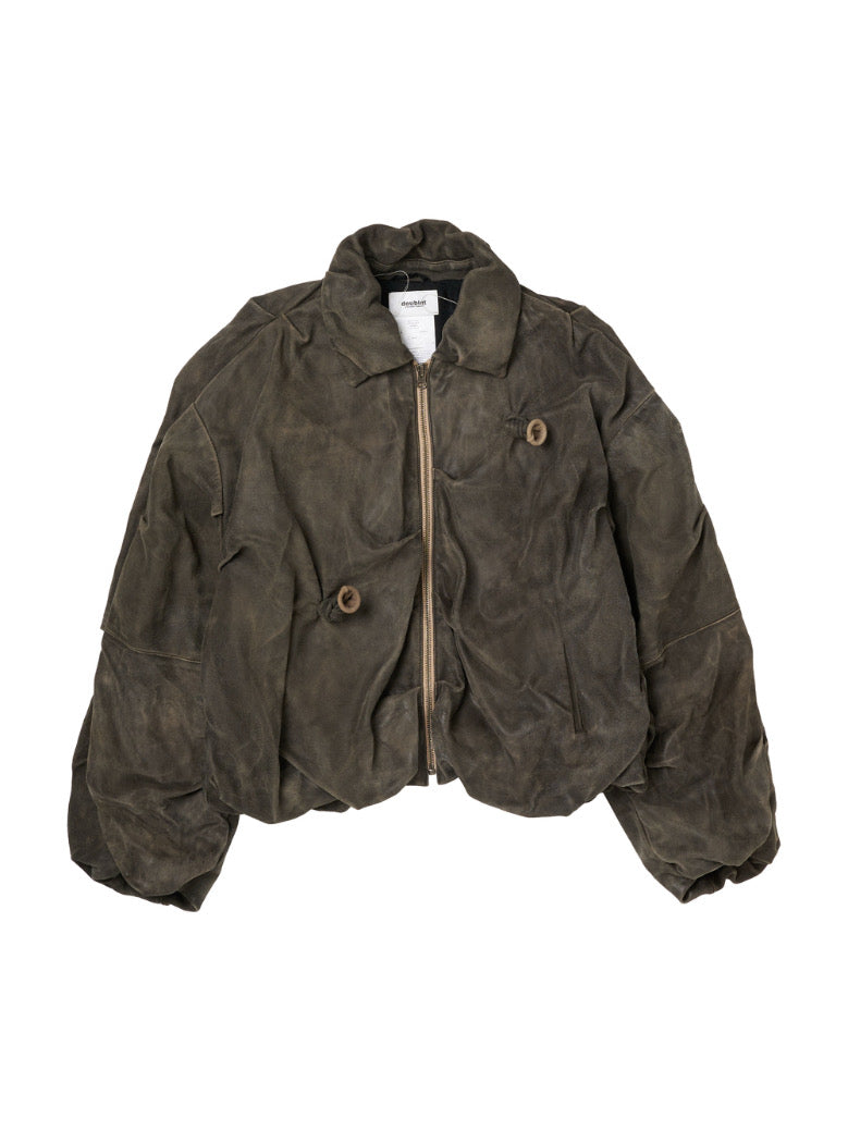 DEFLATED BALLOON LEATHER JACKET