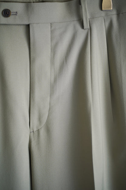 ULTRA FINE TROPICAL WOOL TWO-TUCK SLACKS