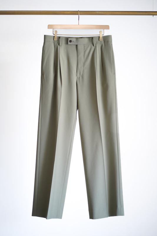 ULTRA FINE TROPICAL WOOL TWO-TUCK SLACKS
