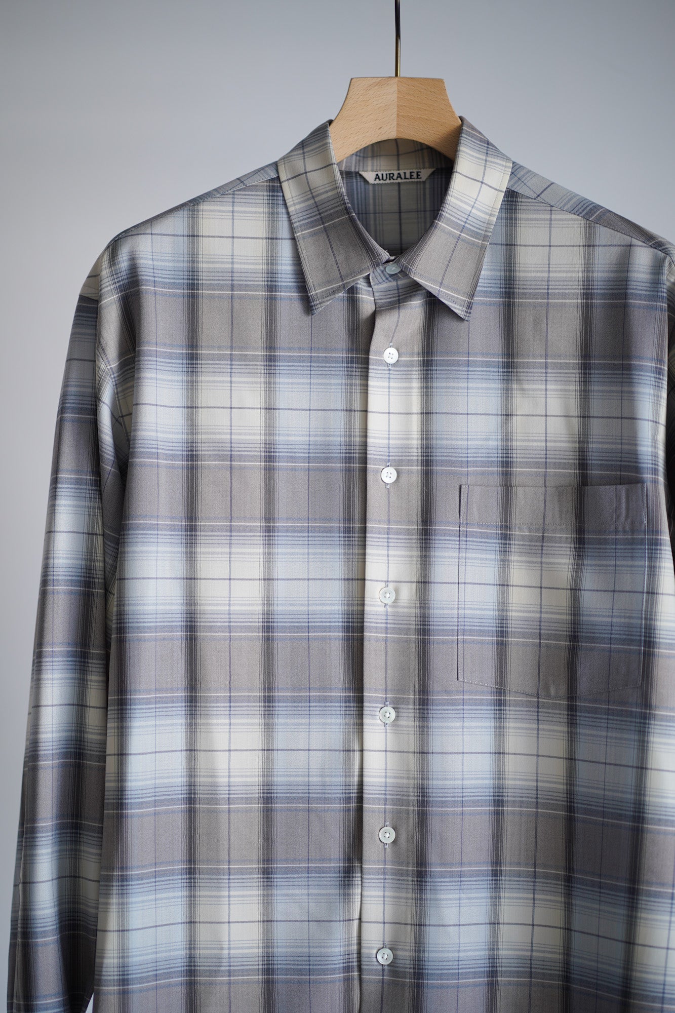 SUPER LIGHT WOOL CHECK SHIRT