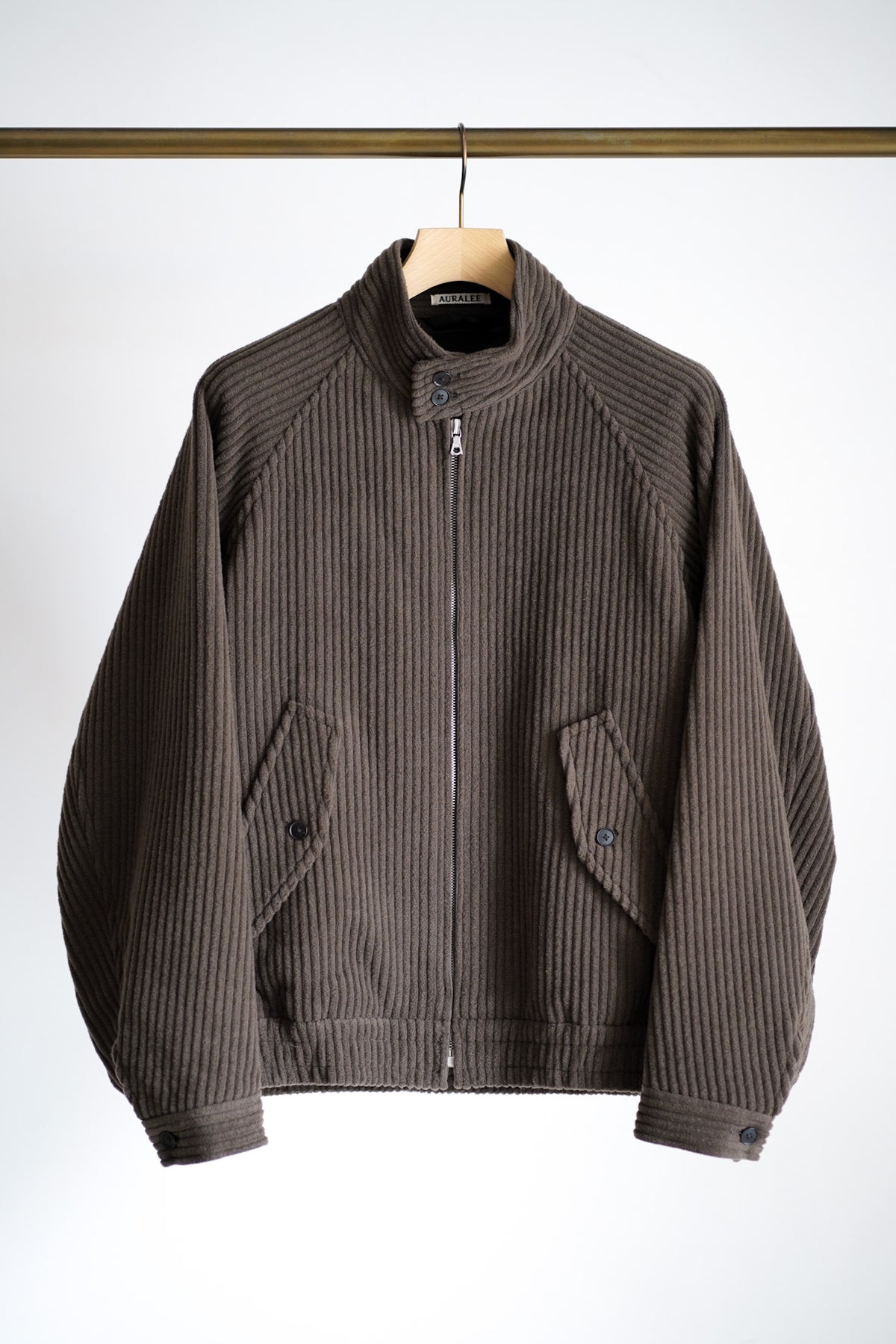 WOOL CASHMERE CORDUROY ZIP BLOUSON