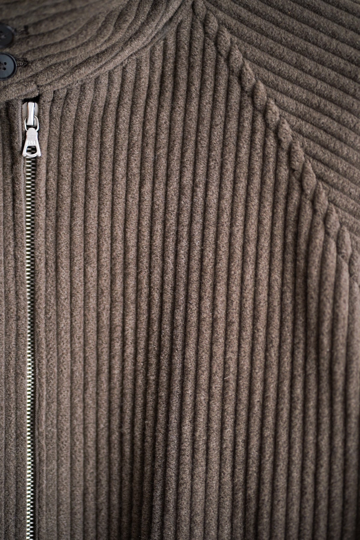 WOOL CASHMERE CORDUROY ZIP BLOUSON