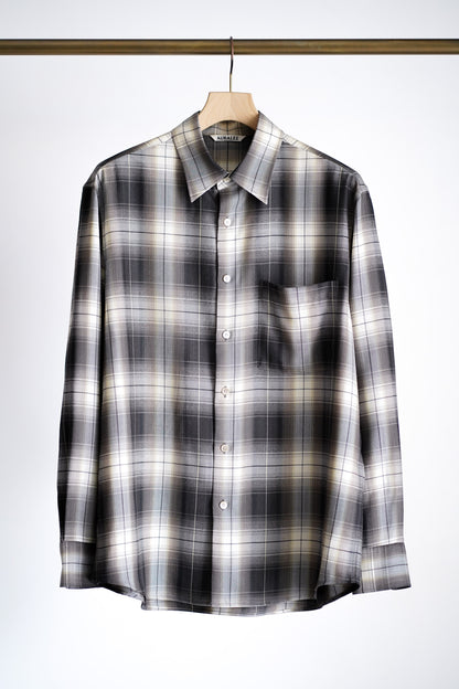 SUPER LIGHT WOOL CHECK SHIRT