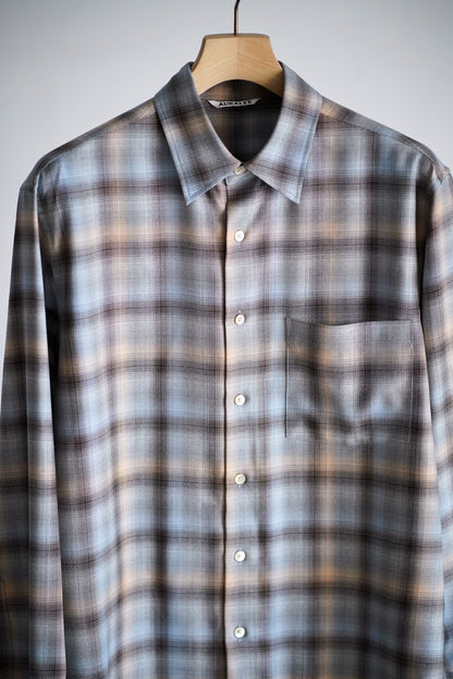 SUPER LIGHT WOOL CHECK SHIRT