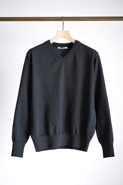 HIGH TWIST WOOL KNIT V-NECK P/O