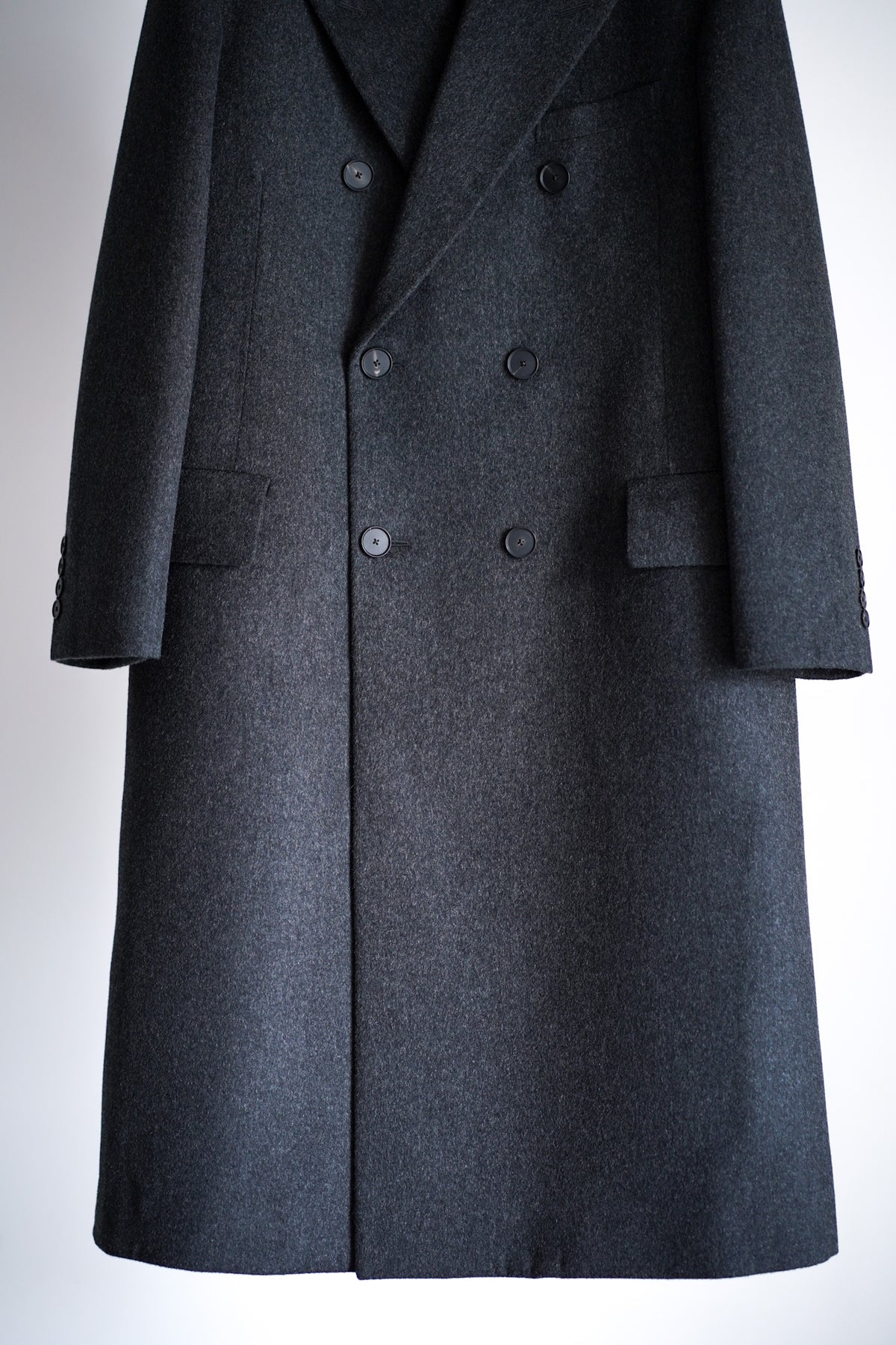 CASHMERE MOLESKIN DOUBLE-BREASTED COAT