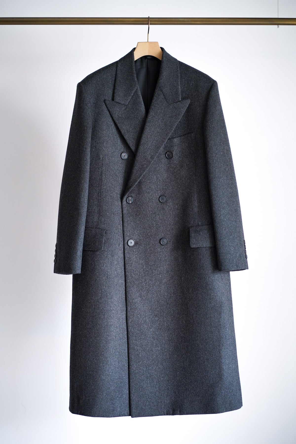 CASHMERE MOLESKIN DOUBLE-BREASTED COAT