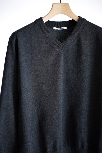 HIGH TWIST WOOL KNIT V-NECK P/O