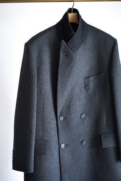 CASHMERE MOLESKIN DOUBLE-BREASTED COAT