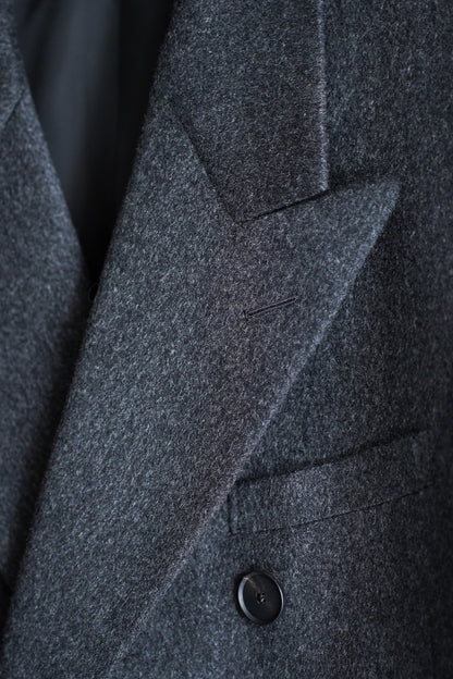 CASHMERE MOLESKIN DOUBLE-BREASTED COAT