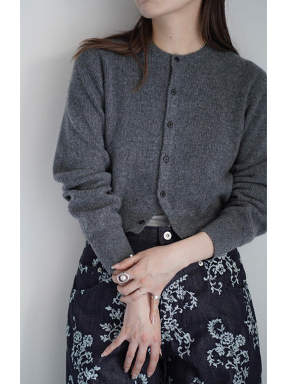 SUPER FINE WOOL MILLED KNIT MINI CARDIGAN