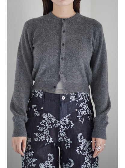 SUPER FINE WOOL MILLED KNIT MINI CARDIGAN