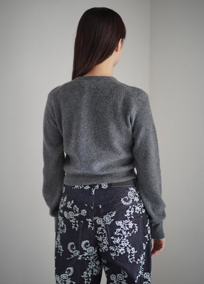 SUPER FINE WOOL MILLED KNIT MINI CARDIGAN