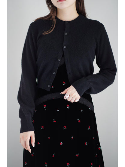SUPER FINE WOOL MILLED KNIT MINI CARDIGAN