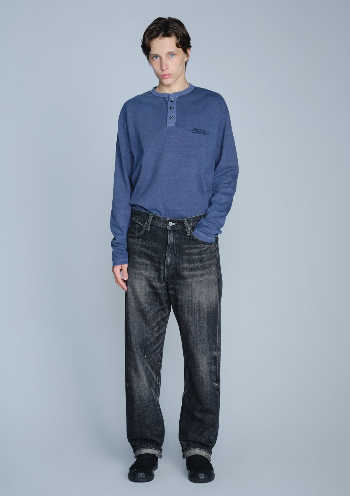 WASHED DENIM DP BASIC PANTS