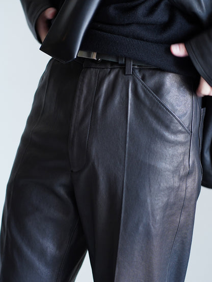 TEXTURED LAMB LEATHER PANTS