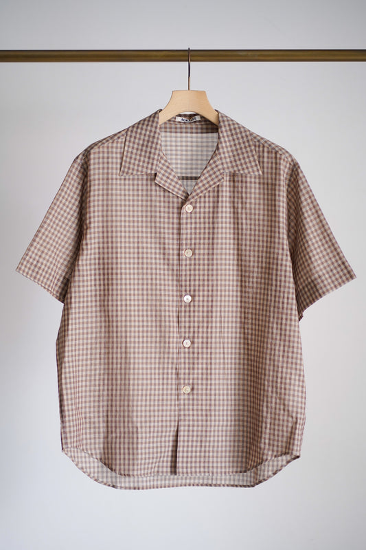AIRY LIGHT COTTON CHECK HALF SLEEVED SHIRT